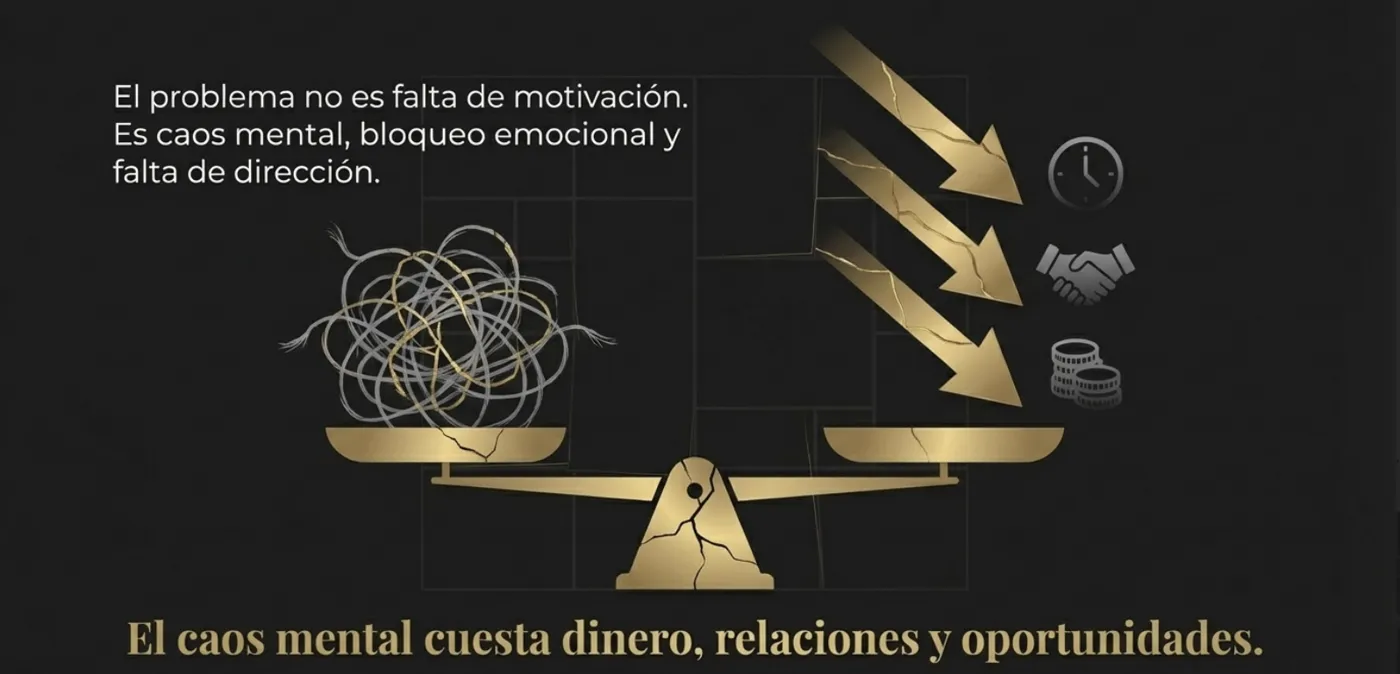 El problema no es falta de motivación: es caos mental, bloqueo emocional y falta de dirección. El caos mental cuesta dinero, relaciones y oportunidades.